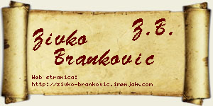 Živko Branković vizit kartica